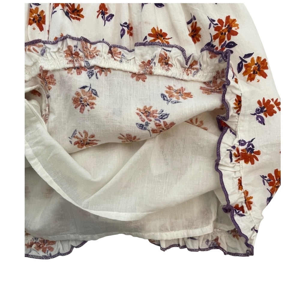 Urban Outfitters Floral Romper Womens Medium White Orange Excellent Linen Blend - Picture 11 of 16
